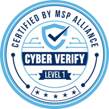 Certified by MSP Alliance, Cyber Verify Level 1